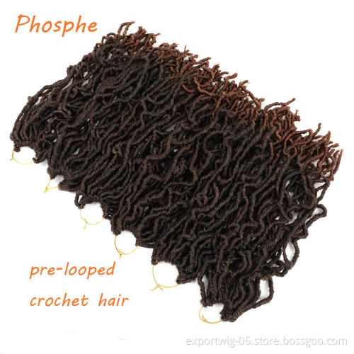Ombre Goddess Locs Crochet Hair  Pre-Looped Crochet Braids 100% Premium Fiber Synthetic Hair Extensions